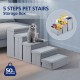 5 Steps Foldable Storage Stairs Steps For Small Dogs Cat Pet Climbing Ladder Suitable For High Beds Couch Sofa
